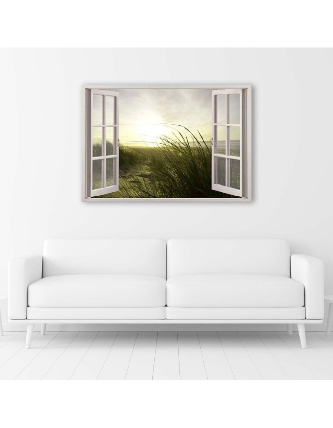 Canvas painting for living room - Window winter over the sea | FEEBY