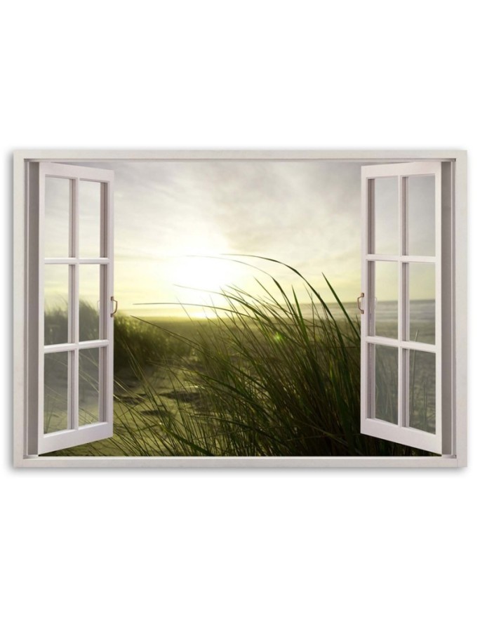 Canvas painting for living room - Window winter over the sea | FEEBY