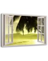 Canvas print - Window view of palm trees | FEEBY