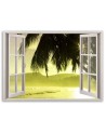 Canvas print - Window view of palm trees | FEEBY