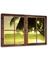 Canvas print - Window sea and palm tree | FEEBY