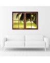 Canvas print - Window sea and palm tree | FEEBY