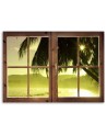 Canvas print - Window sea and palm tree | FEEBY