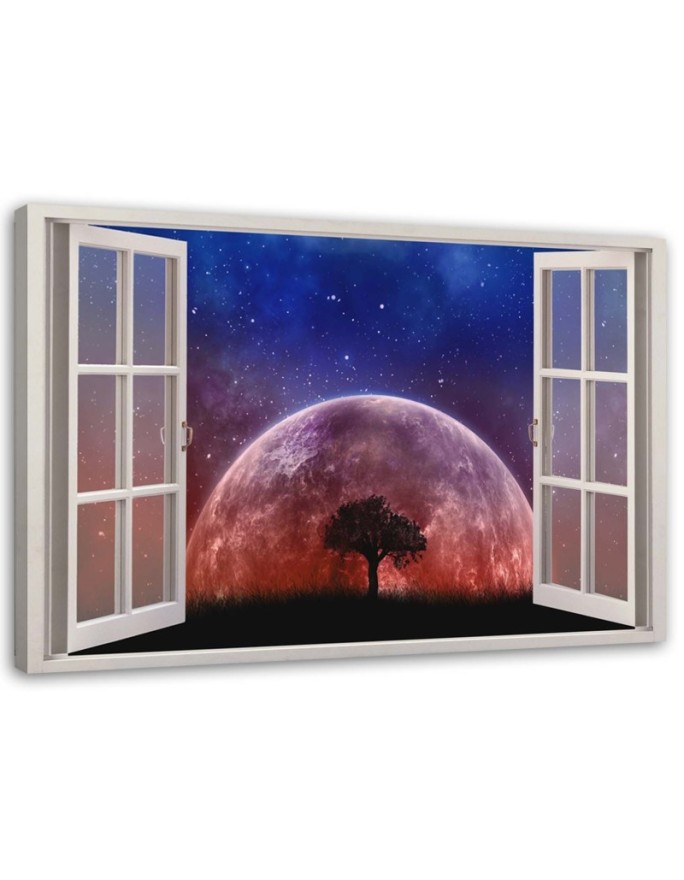 Canvas print Window - moon