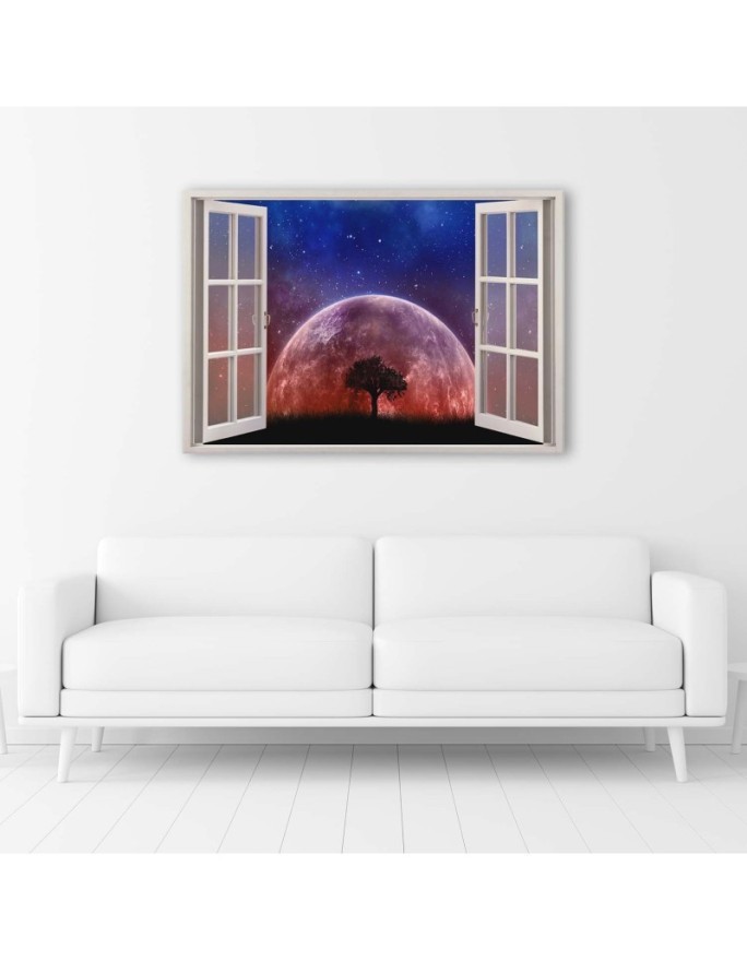 Modern Canvas painting for living room - Window moon | FEEBY