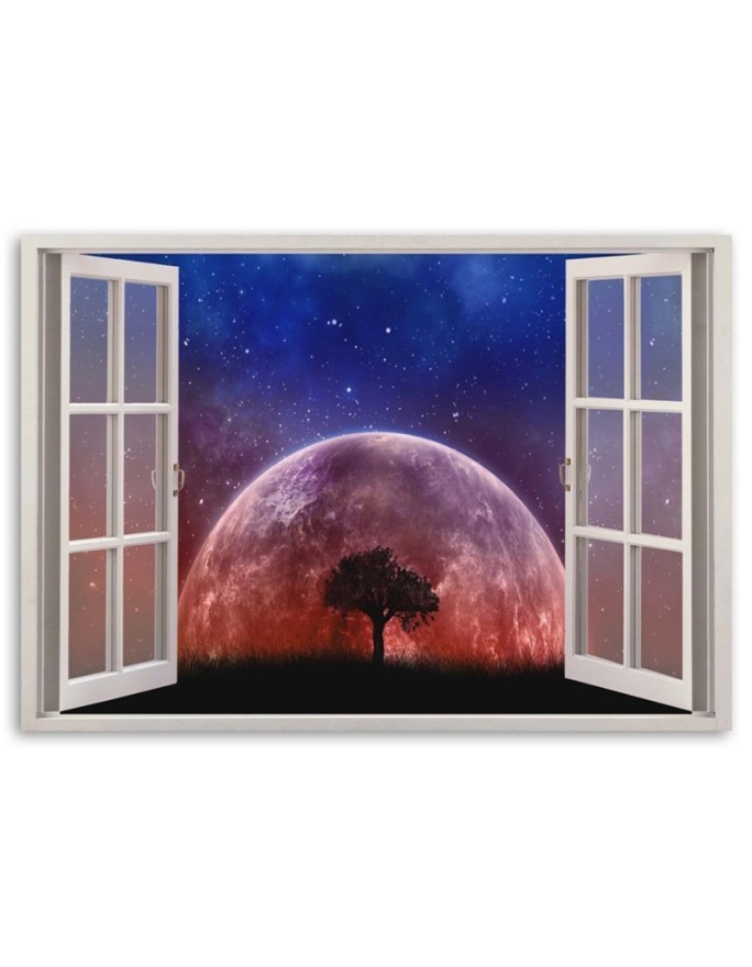 Modern Canvas painting for living room - Window moon | FEEBY