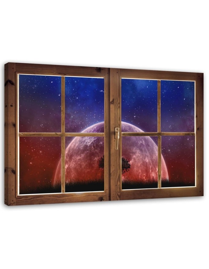 Canvas prints for living room - Window moon view | FEEBY