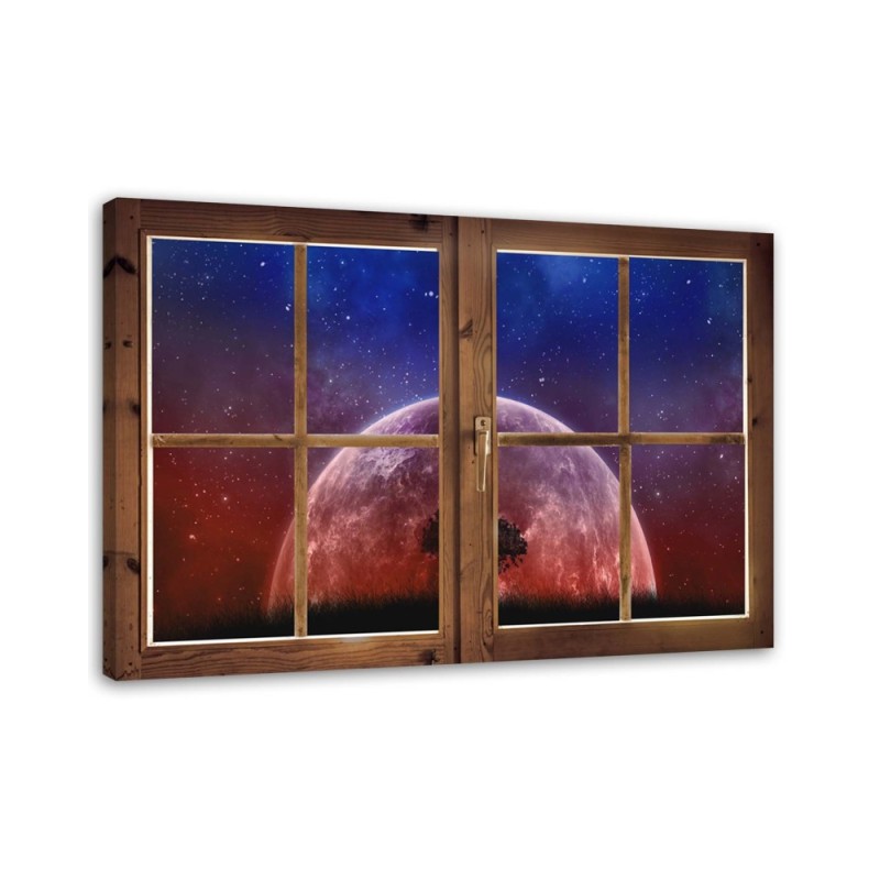 Canvas prints for living room - Window moon view | FEEBY