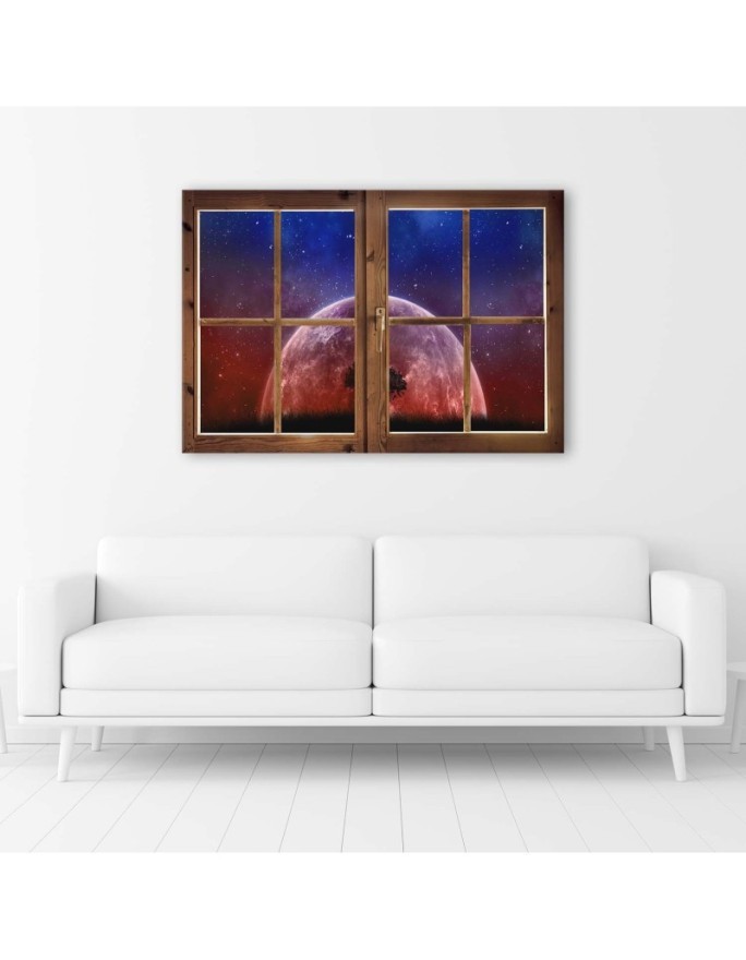 Canvas prints for living room - Window moon view | FEEBY