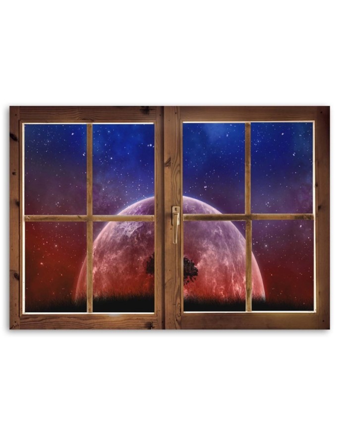 Canvas prints for living room - Window moon view | FEEBY