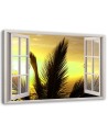 Window palm tree landscape - Canvas prints for living room | FEEBY