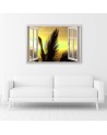 Window palm tree landscape - Canvas prints for living room | FEEBY