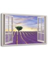 Window lavender field - Modern Canvas painting for bedroom | FEEBY