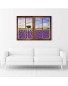 Window lavender field - Modern canvas painting for bedroom | FEEBY