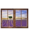 Window lavender field - Modern canvas painting for bedroom | FEEBY