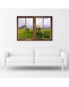 Window horse view - Canvas painting for living room | FEEBY