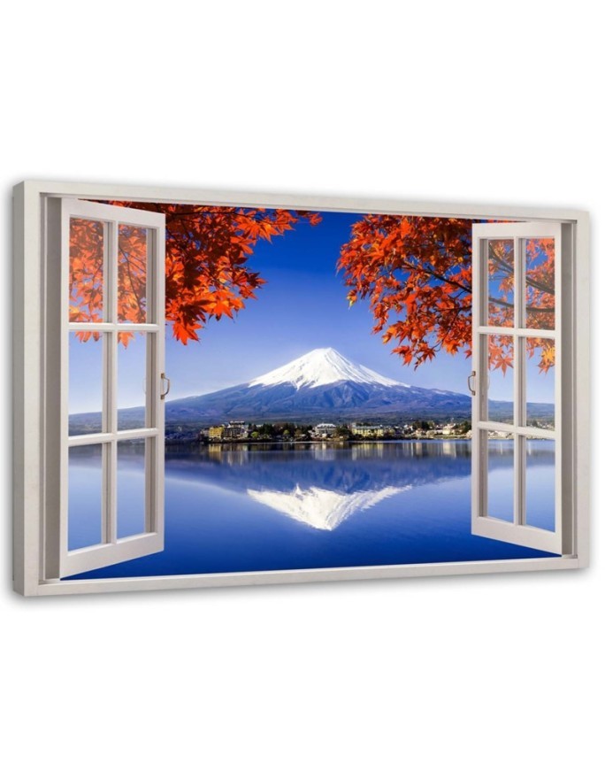 Window view of Fuji volcano - Canvas print modern | FEEBY