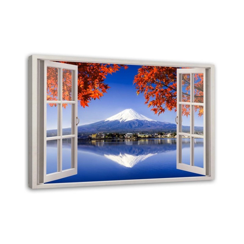 Window view of Fuji volcano - Canvas print modern | FEEBY