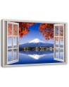 Window view of Fuji volcano - Canvas print modern | FEEBY