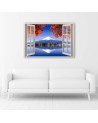 Window view of Fuji volcano - Canvas print modern | FEEBY