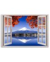 Window view of Fuji volcano - Canvas print modern | FEEBY