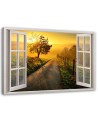 Window sunset over the road - Canvas print | FEEBY