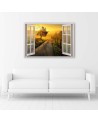 Window sunset over the road - Canvas print | FEEBY