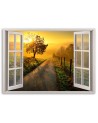 Window sunset over the road - Canvas print | FEEBY