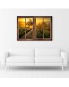 Window tree road sunset - Modern painting for living room | FEEBY