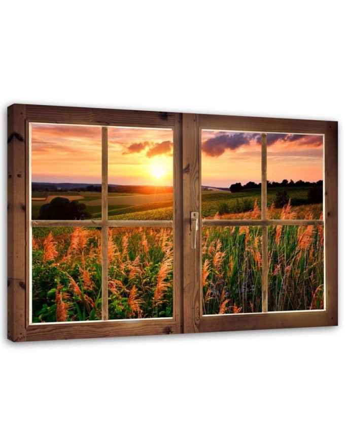 Canvas prints for living room - Window view of a meadow | FEEBY