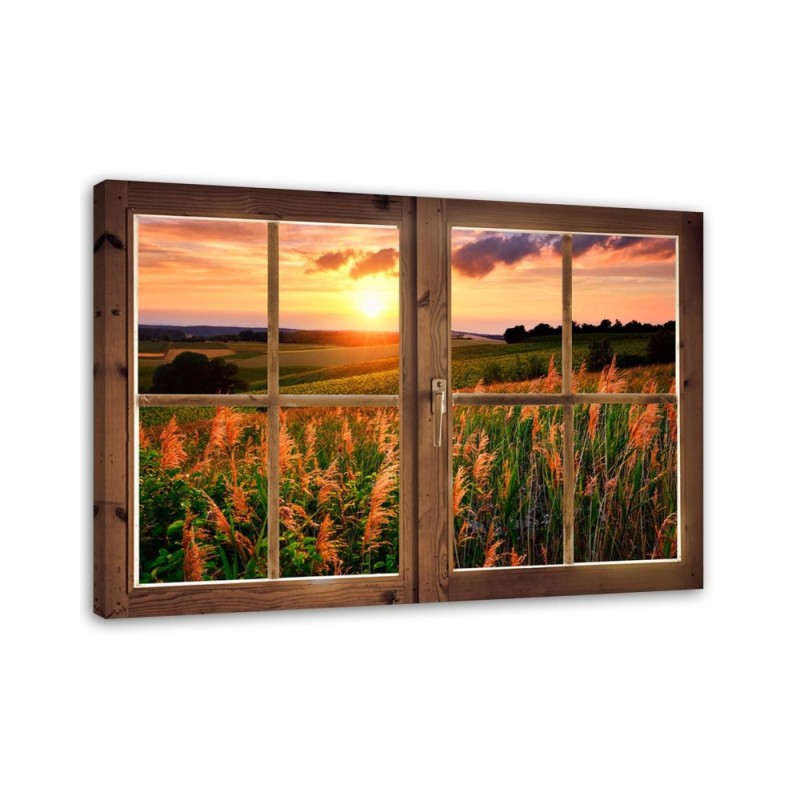 Canvas prints for living room - Window view of a meadow | FEEBY