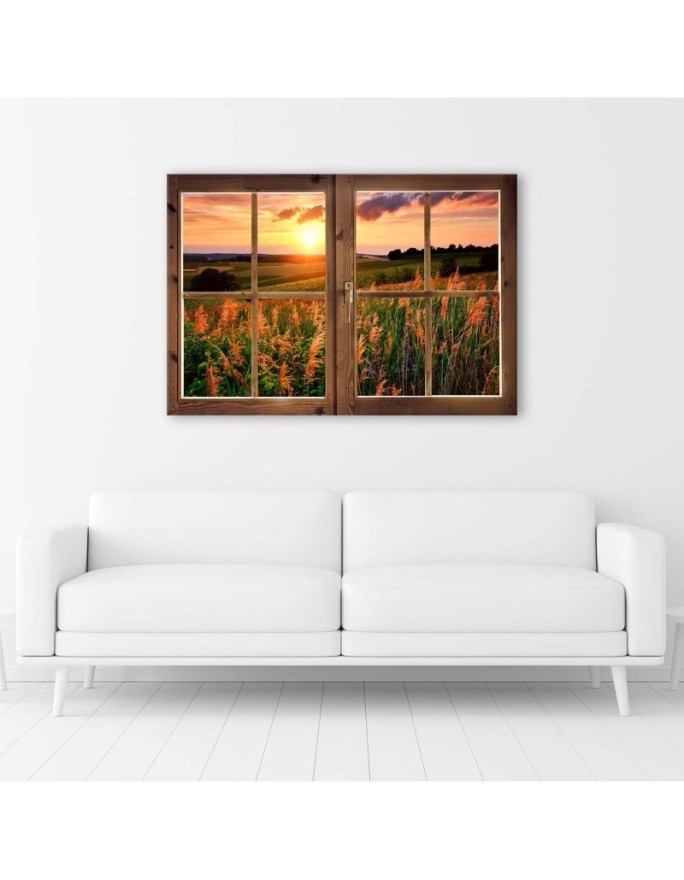 Canvas prints for living room - Window view of a meadow | FEEBY