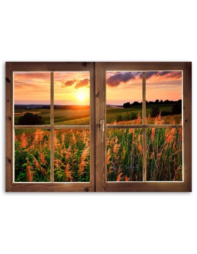 Canvas prints for living room - Window view of a meadow | FEEBY