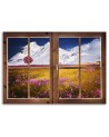 Canvas prints for bedroom modern - Window view of snowy mountains landscape | FEEBY