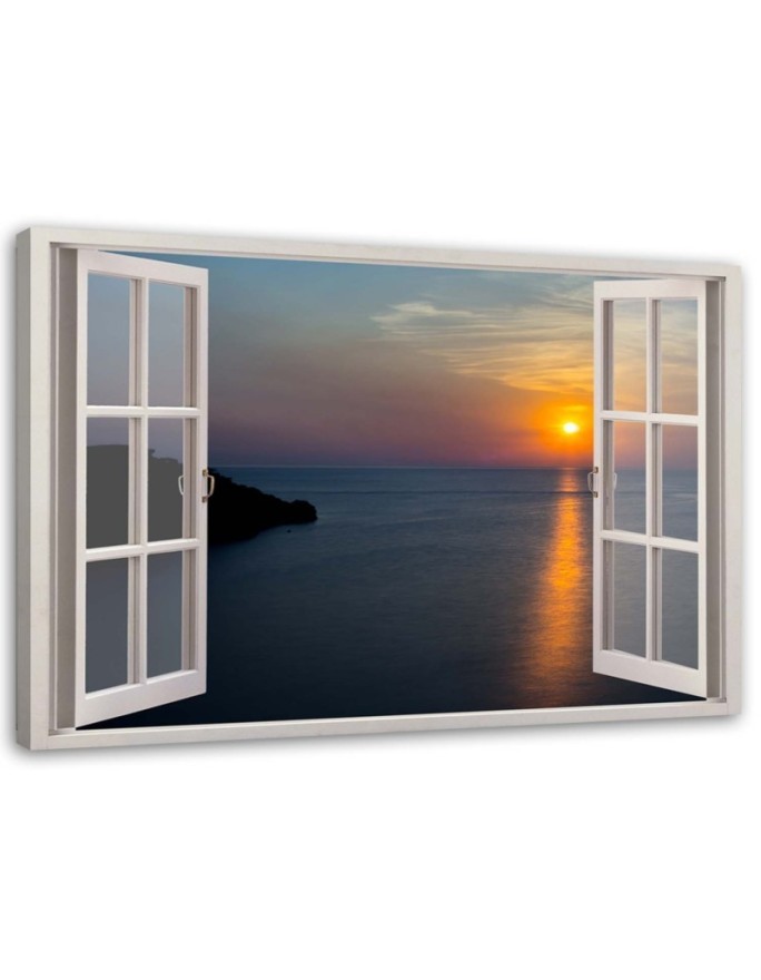 Canvas prints for bedroom modern - Window sunset over the bay | FEEBY