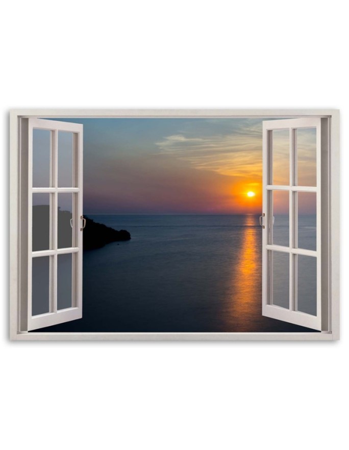 Canvas prints for bedroom modern - Window sunset over the bay | FEEBY