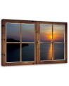 Canvas painting for living room - Window sunset over water | FEEBY