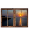 Canvas painting for living room - Window sunset over water | FEEBY