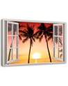 Canvas print modern - Window sun and palm trees | FEEBY