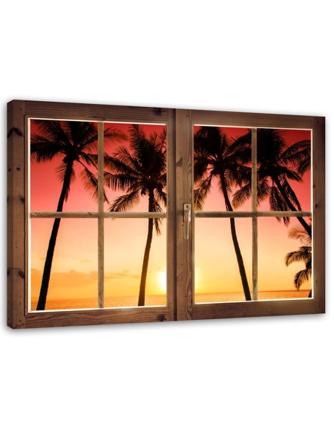 Canvas print - Window of palm trees and sunshine | FEEBY