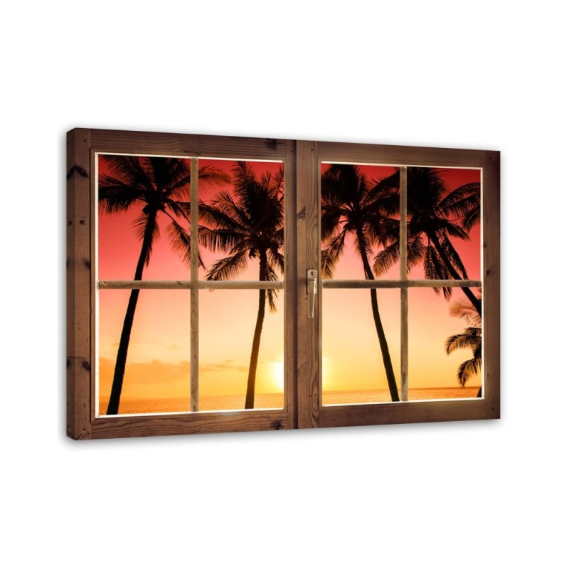 Canvas print - Window of palm trees and sunshine | FEEBY