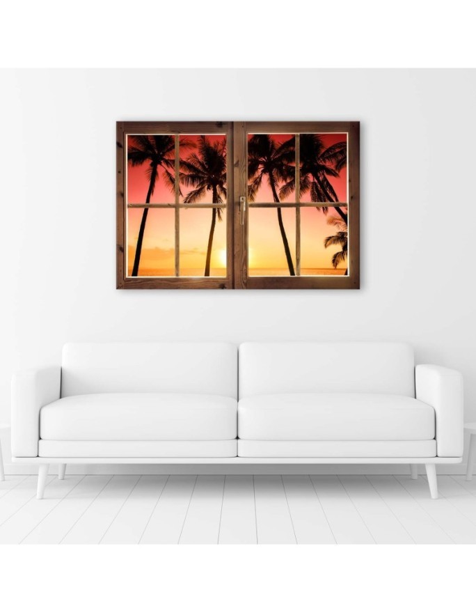 Canvas print - Window of palm trees and sunshine | FEEBY