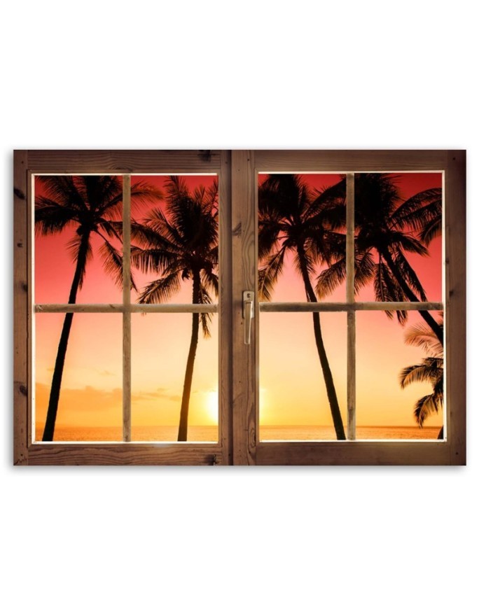 Canvas print - Window of palm trees and sunshine | FEEBY
