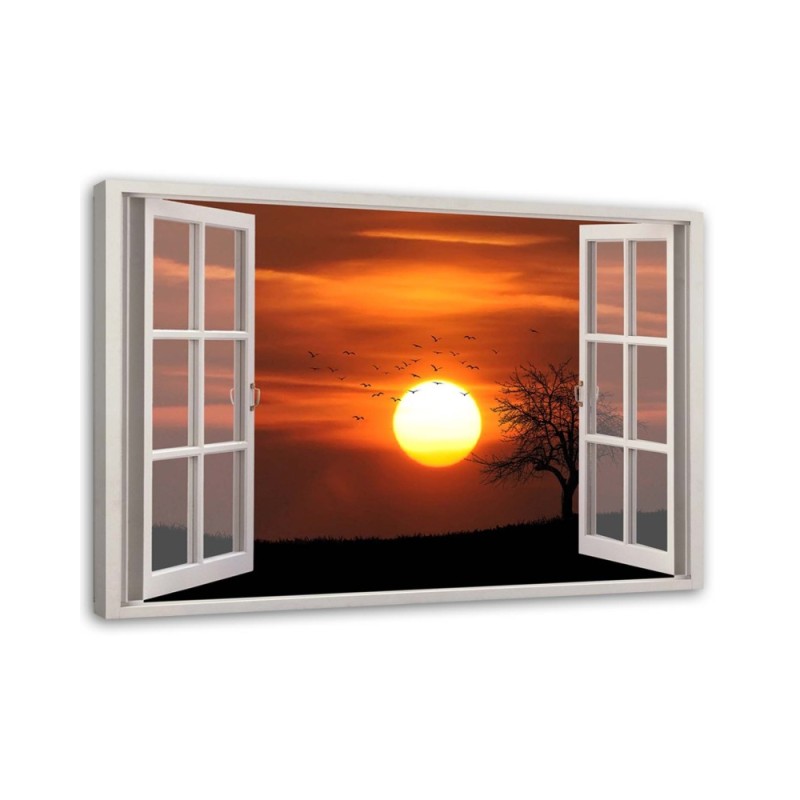 Canvas print - Sunset window view | FEEBY