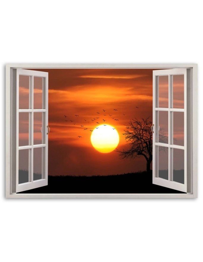 Canvas print - Sunset window view | FEEBY