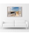 Canvas prints for living room - Window view of beach | FEEBY