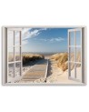 Canvas prints for living room - Window view of beach | FEEBY