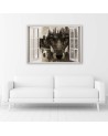 Modern Canvas painting for bedroom - Wolf window in the forest | FEEBY