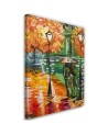 Canvas prints for living room - Rainy autumn on a road with lanterns | FEEBY