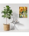 Autumn road as hand-painted - Canvas prints for living room | FEEBY